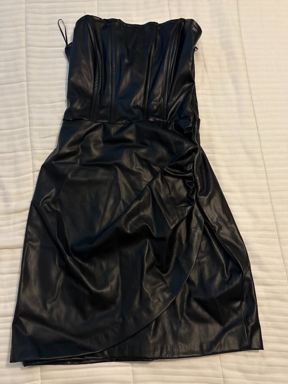 ZARA NWT Corset Faux Leather Mini Dress